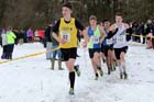 Daniel Jarvis (Liverpool Harriers) leads the during the under-17 mens Northern Cross Country Championships.